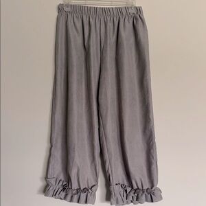 Gray Ruffle Hem Pants